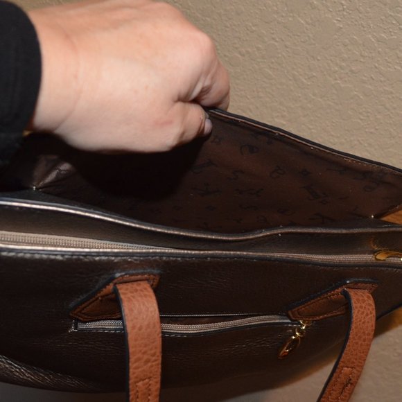 Treska Silver & Brown Studded Shoulder Bag - NWOT - Picture 13 of 16